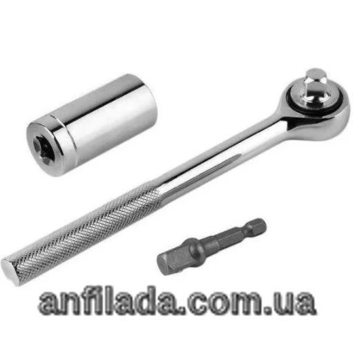 Тріскачка з універсальної головкою Instantly Grips any Shape 7-19 мм ws18436 фото