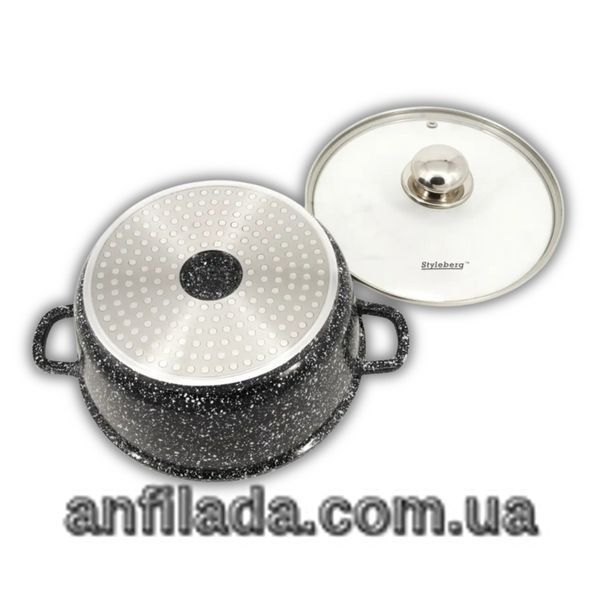 Каструля Styleberg ST-3023 4,2 л 24 см алюмінієва з антипригарним гранітним покриттям 84002103023 фото